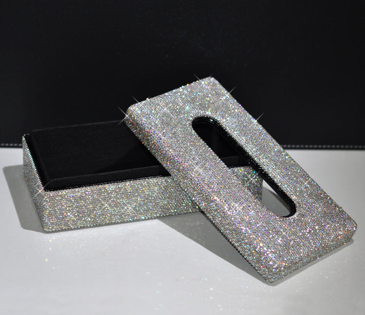 Creative Crystal Rhinestone Sticker Tissue Box