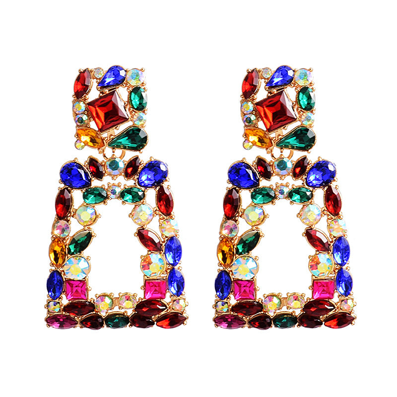 Geometric Diamond Exaggerated ZA Earring Jewelry