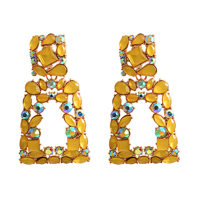 Geometric Diamond Exaggerated ZA Earring Jewelry