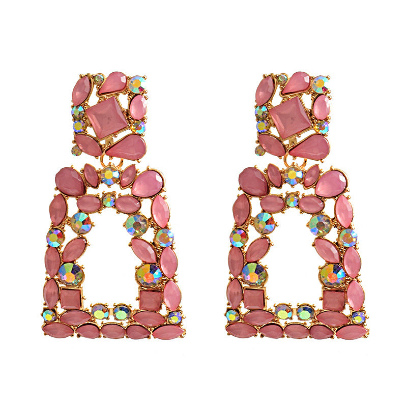Geometric Diamond Exaggerated ZA Earring Jewelry