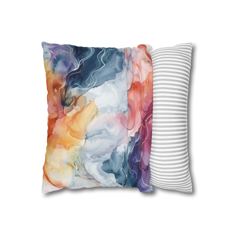 Square Poly Canvas Pillowcase, Decorative Throw Pillow Cover, Modern Home Accent