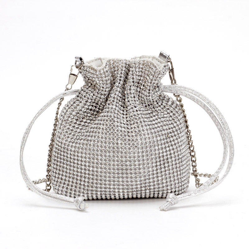 Rhinestone diagonal shoulder bag