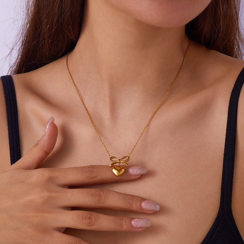 Cute Bowknot Love Stainless Steel Necklace