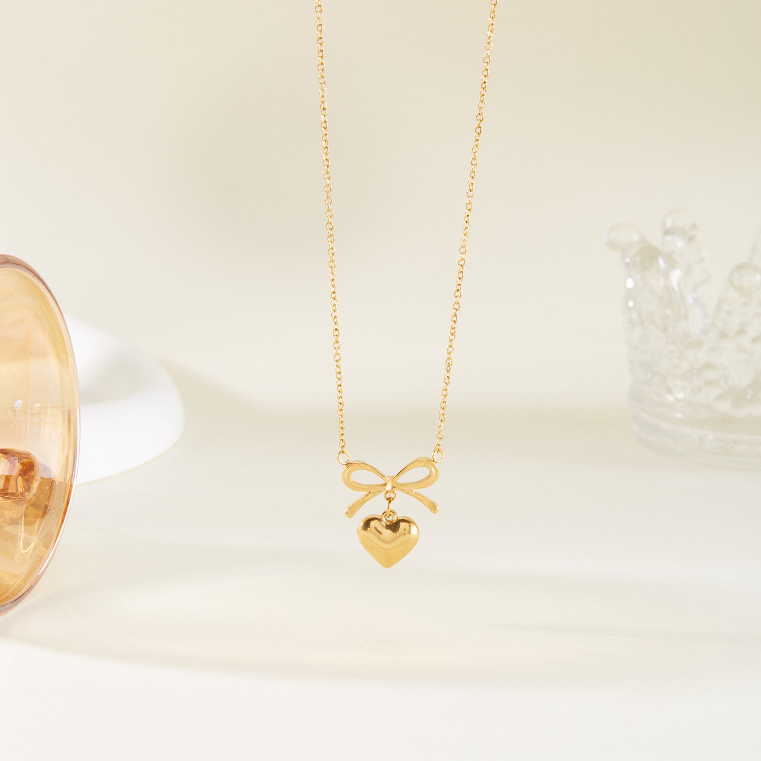 Cute Bowknot Love Stainless Steel Necklace
