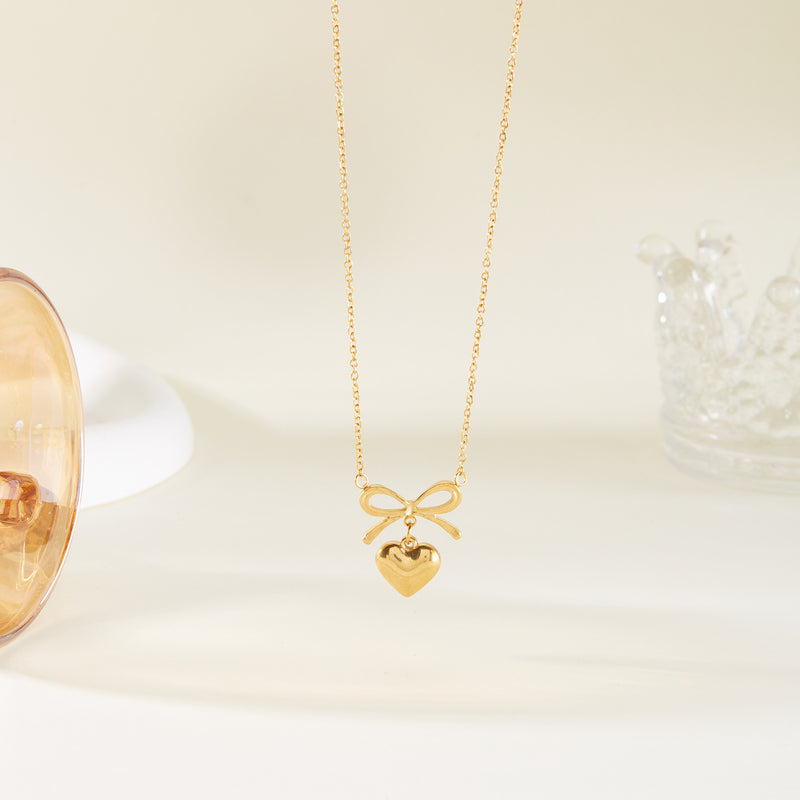 Cute Bowknot Love Stainless Steel Necklace