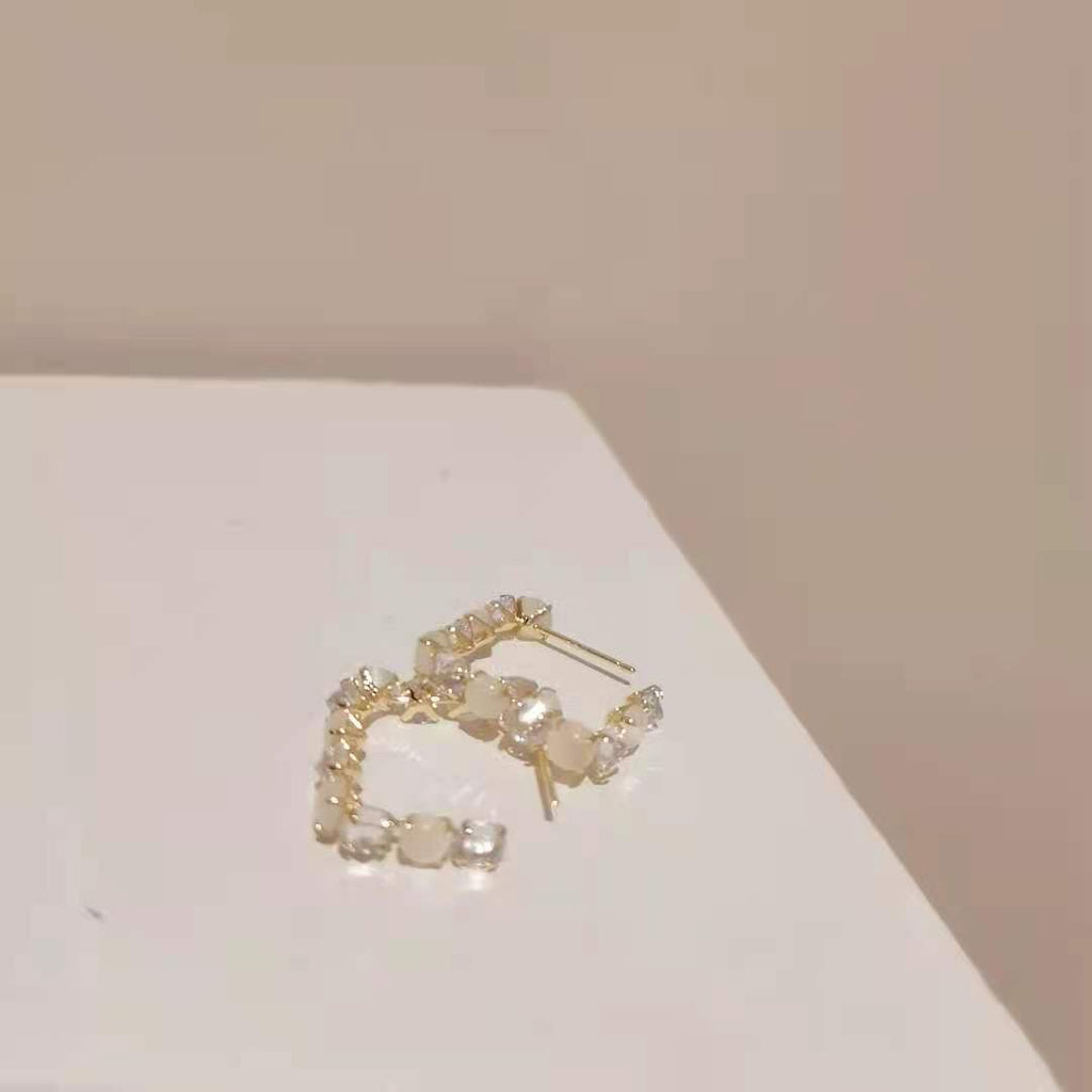 Earrings Diamond Opal Geometric Earrings Temperament