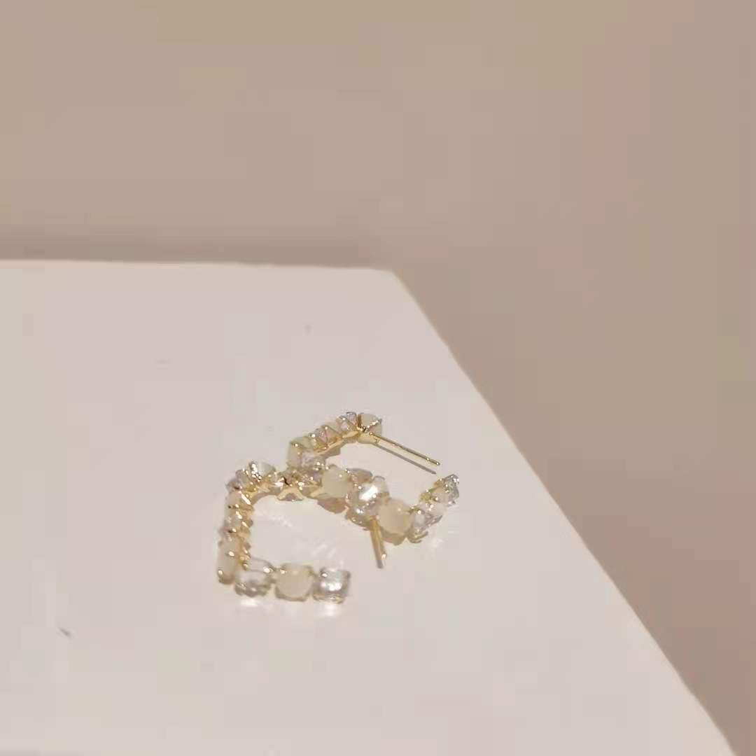 Earrings Diamond Opal Geometric Earrings Temperament