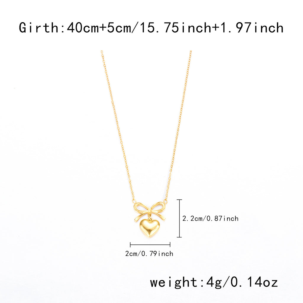 Cute Bowknot Love Stainless Steel Necklace