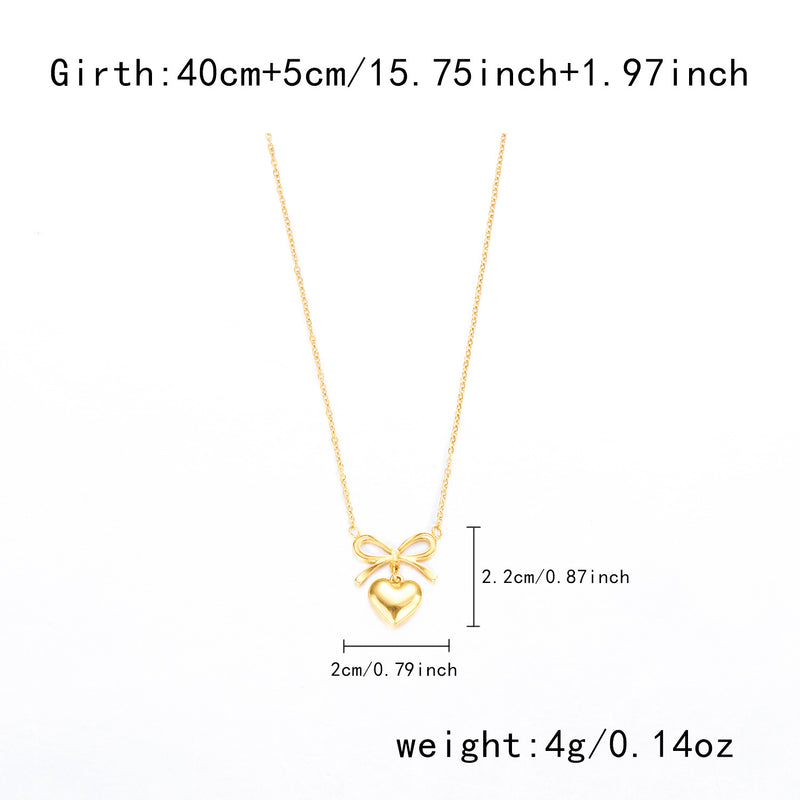 Cute Bowknot Love Stainless Steel Necklace