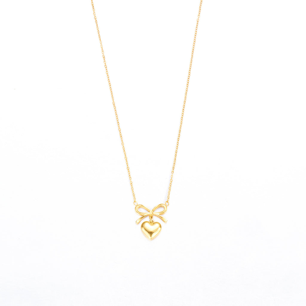 Cute Bowknot Love Stainless Steel Necklace