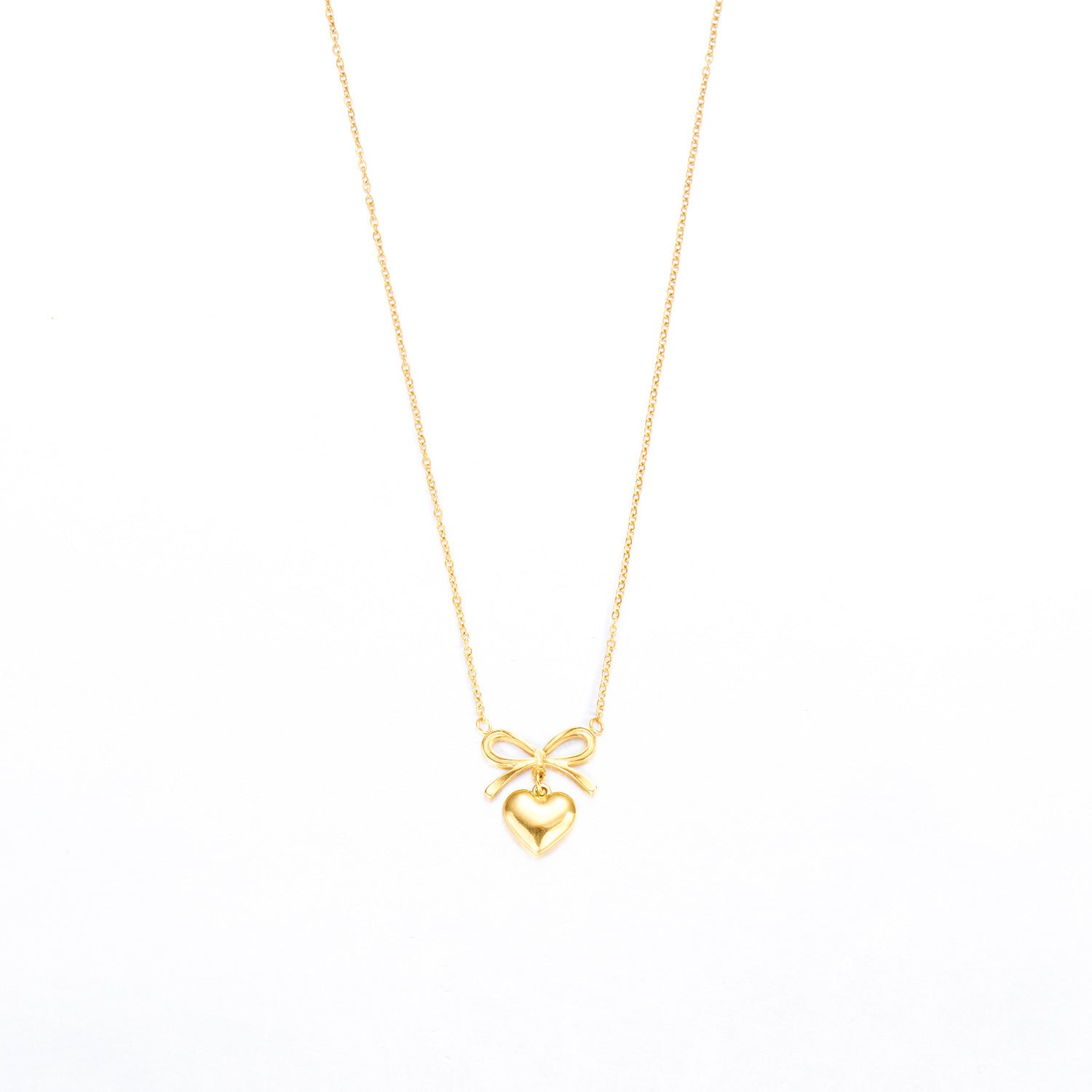 Cute Bowknot Love Stainless Steel Necklace