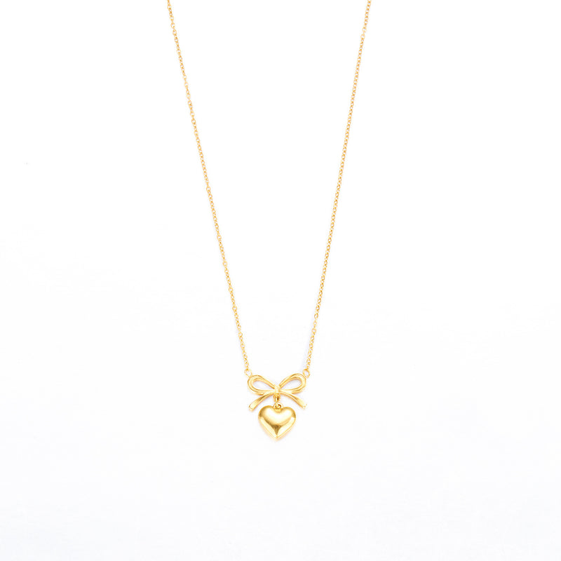 Cute Bowknot Love Stainless Steel Necklace