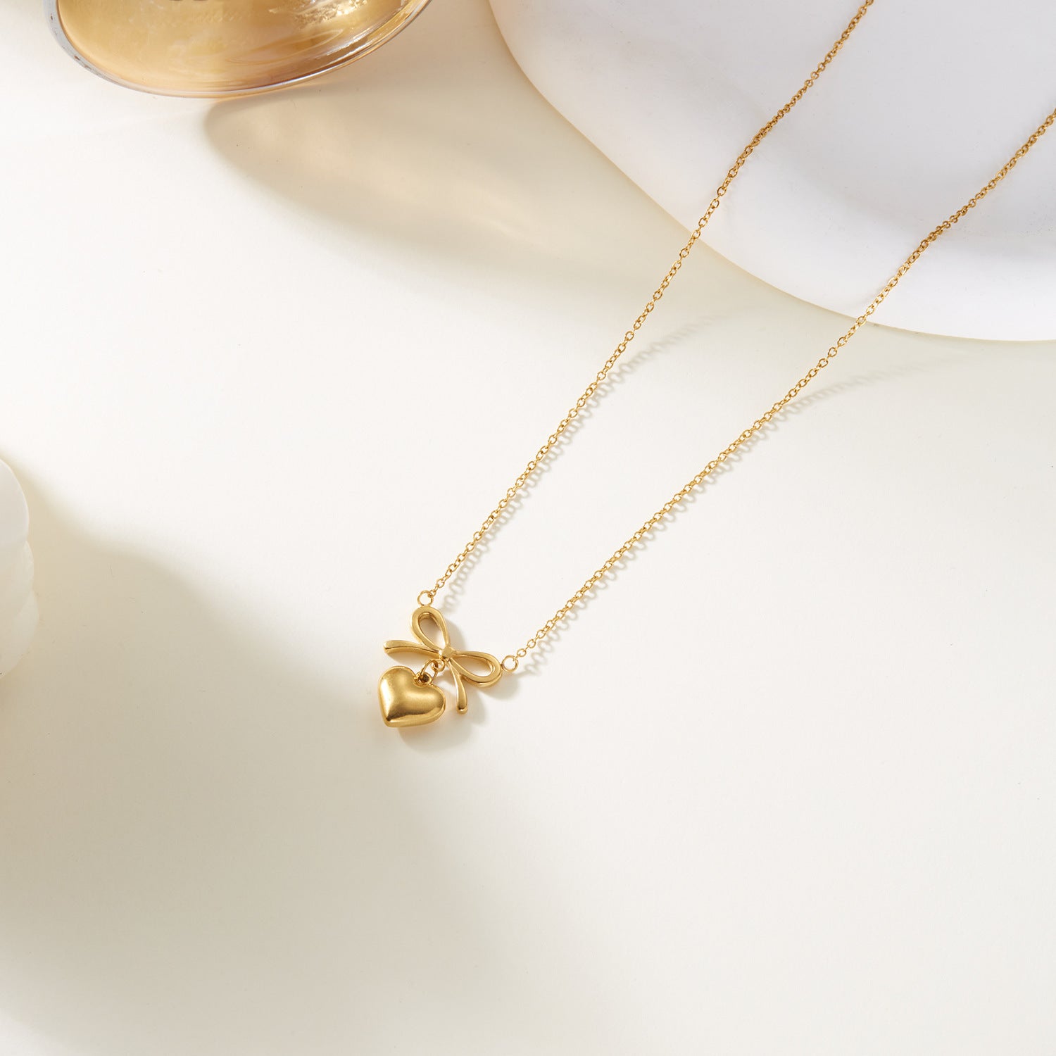 Cute Bowknot Love Stainless Steel Necklace