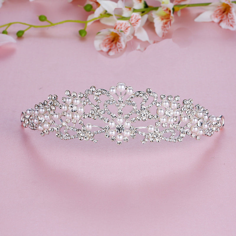 Bridal Alloy With Diamonds High Bright Pearl Hair Accessories