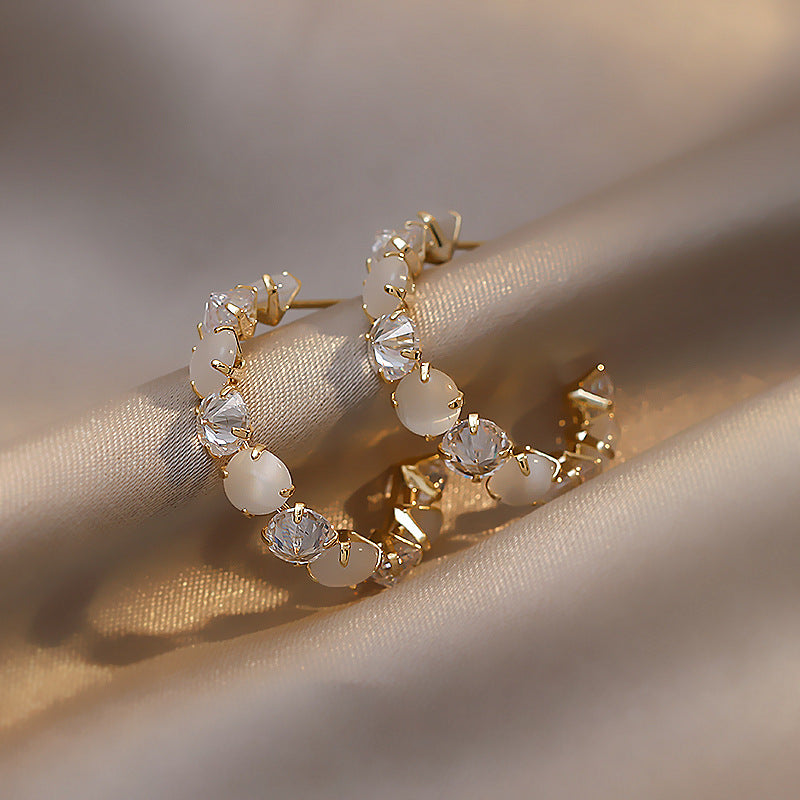 Earrings Diamond Opal Geometric Earrings Temperament
